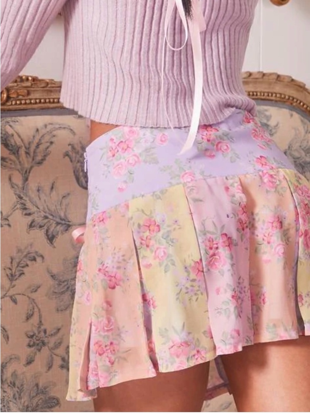 Sugar Thrillz Garden Fantasy Lace Up Skirt - Picture 4 of 5
